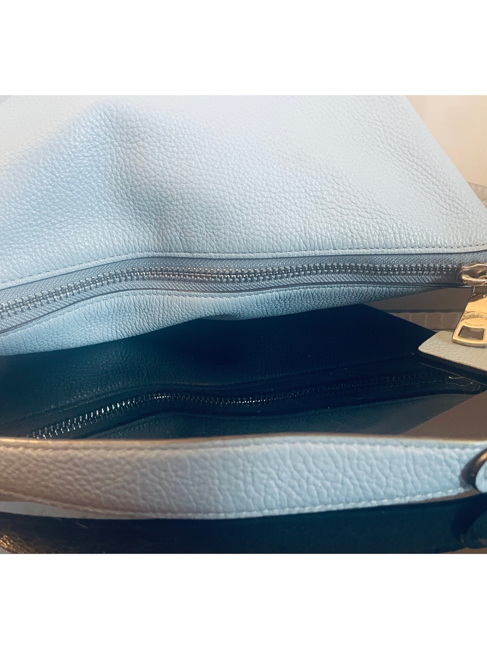 Coach Abbey F31507 Pebbled Leather Shoulder Bag in Light Blue - Picture 8 of 10